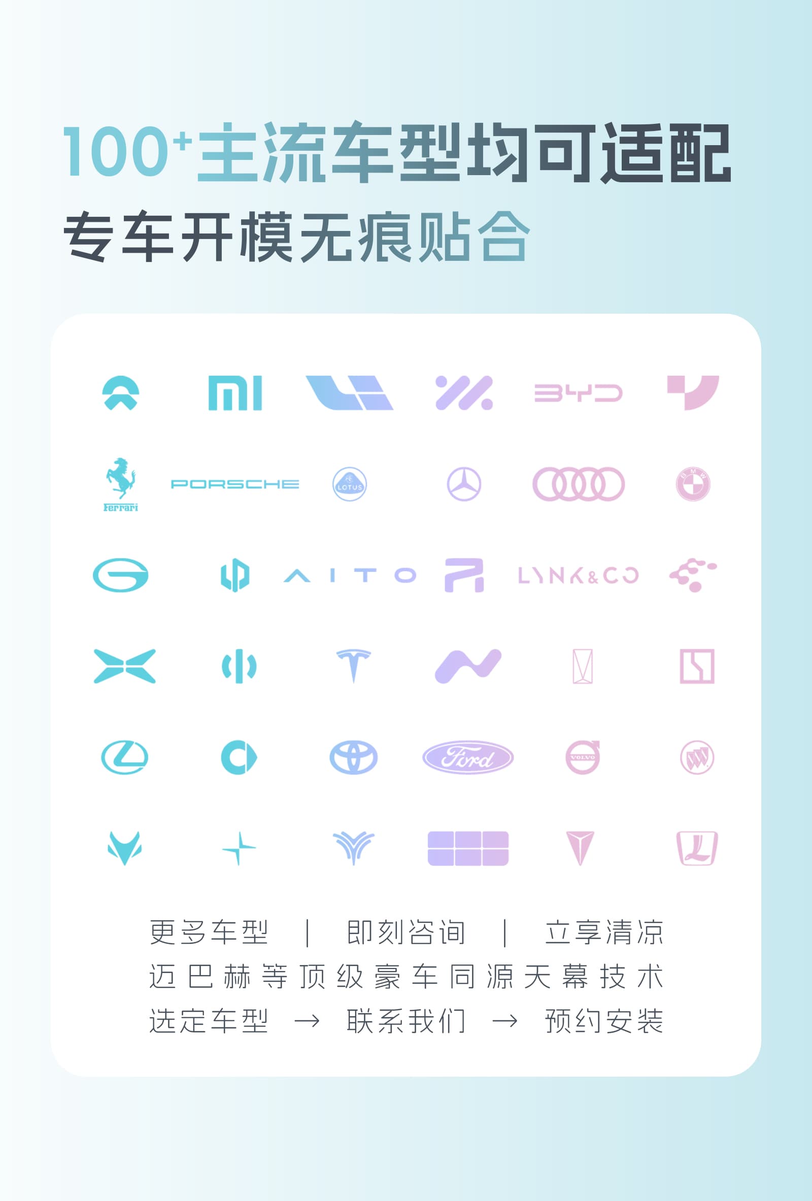 100+ 主流车型适配海报